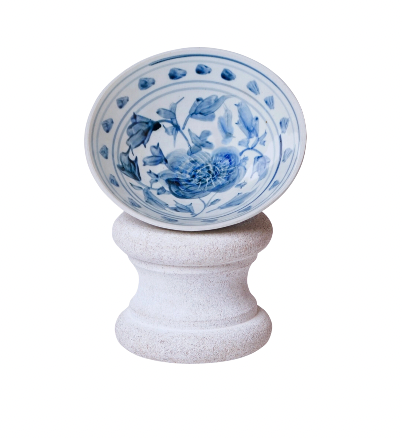 Blue and White Porcelain Peony Conical Bowl