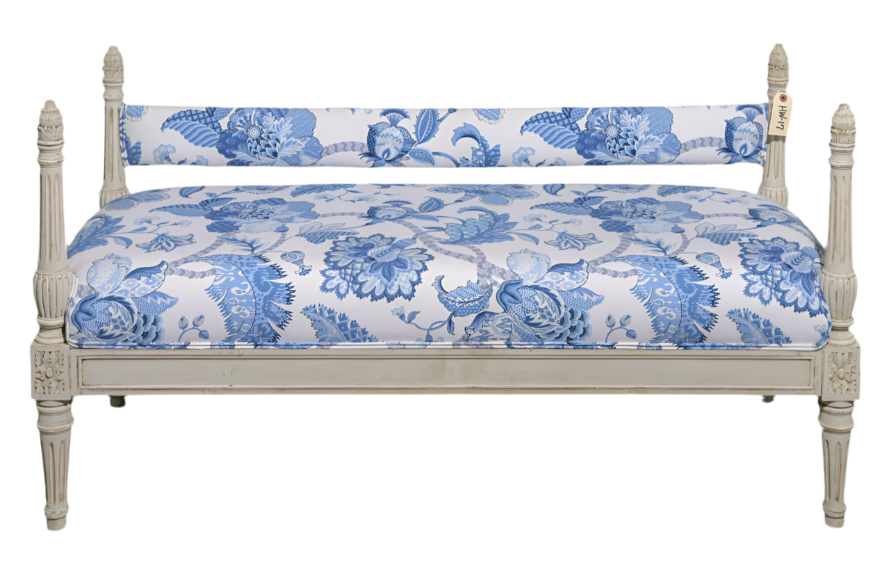 Louis XVI Upholstered Window/Hall Bench
