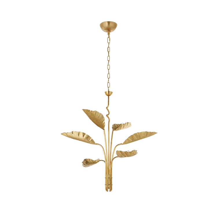 Visual Comfort Dumaine Medium Pierced Leaf Chandelier