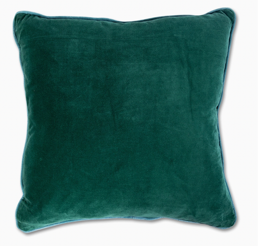 Green + Aqua Velvet Pillow