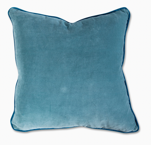 Aqua + Peacock Velvet Pillow