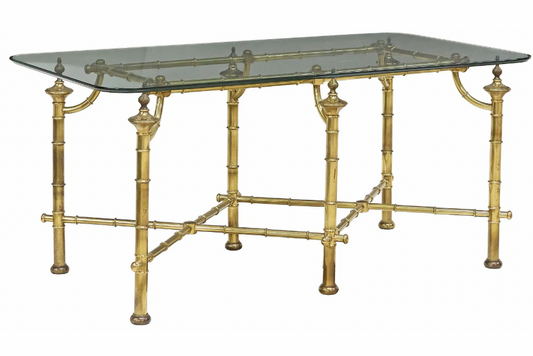 Vintage Faux Bamboo Brass Coffee Table