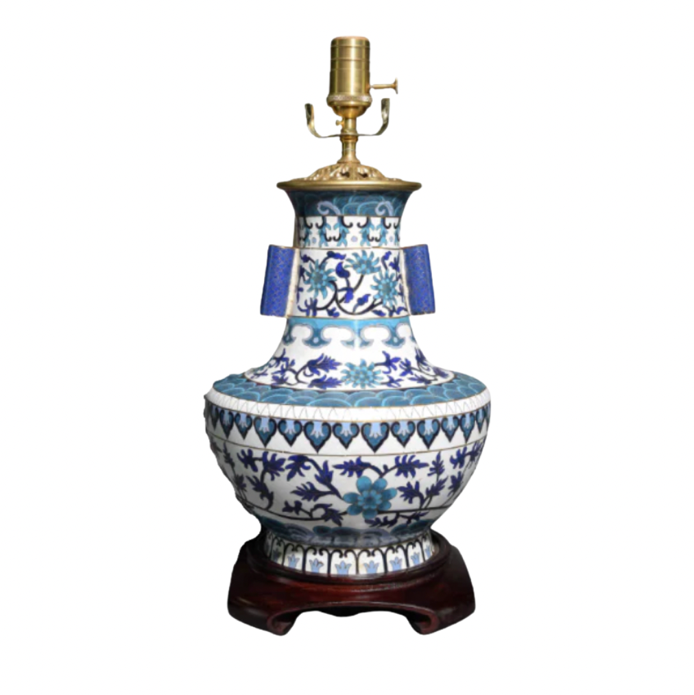 Blue and White Cloisonne Lamp