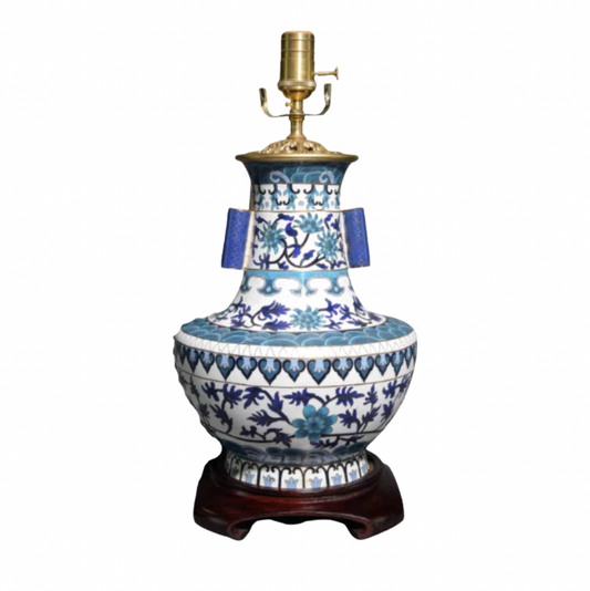 Blue and White Cloisonne Lamp