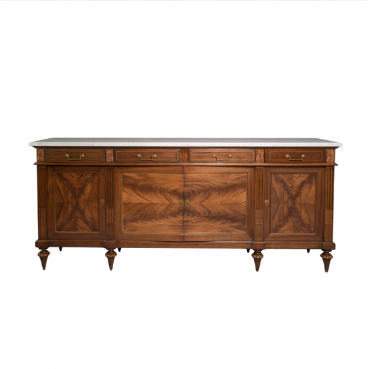 Louis XVI White Marble Top Sideboard